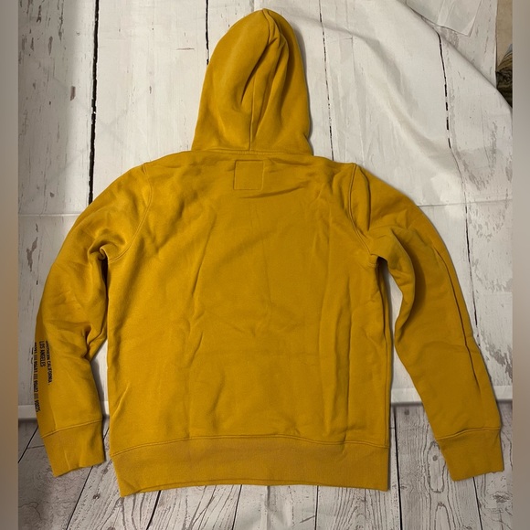Hollister Pullover Hoodie Sweatshirt Dark Yellow Black Medium - Picture 6 of 12
